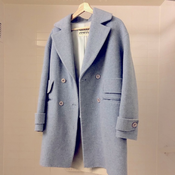 SOLD! Coiincos Blue Wool Coat - Picture 2 of 8